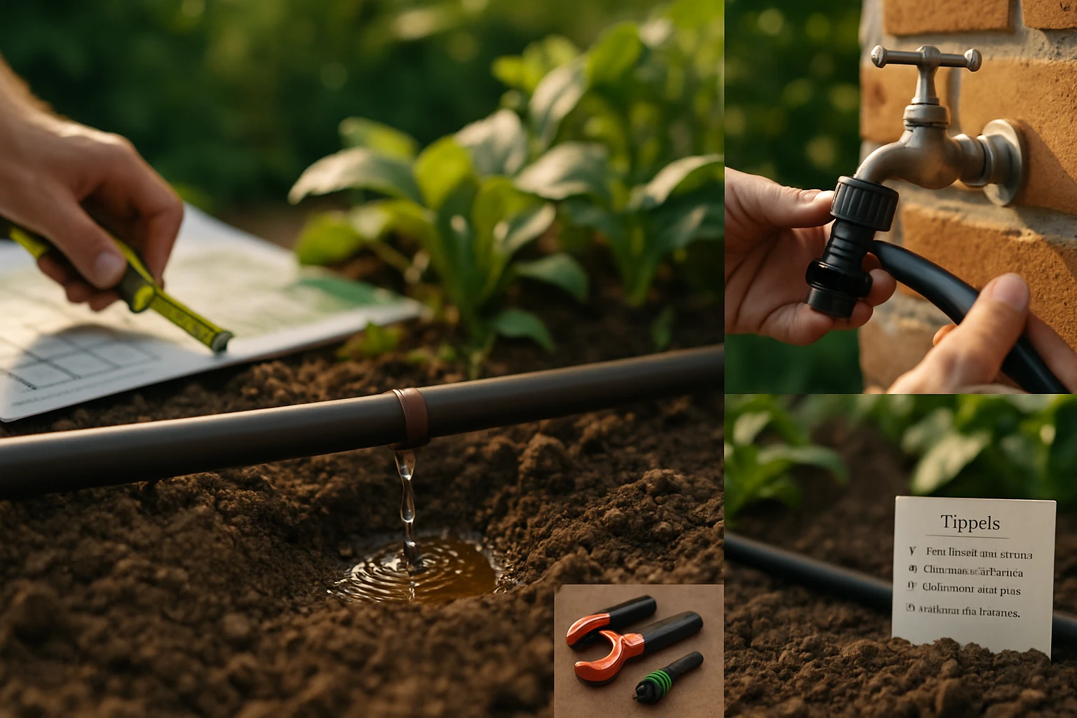 Hatékony öntözés csepegtetőrendszerrel – útmutató lépésről lépésre 2 Kertészeti eszközök és öntözőrendszer telepítése a földben.