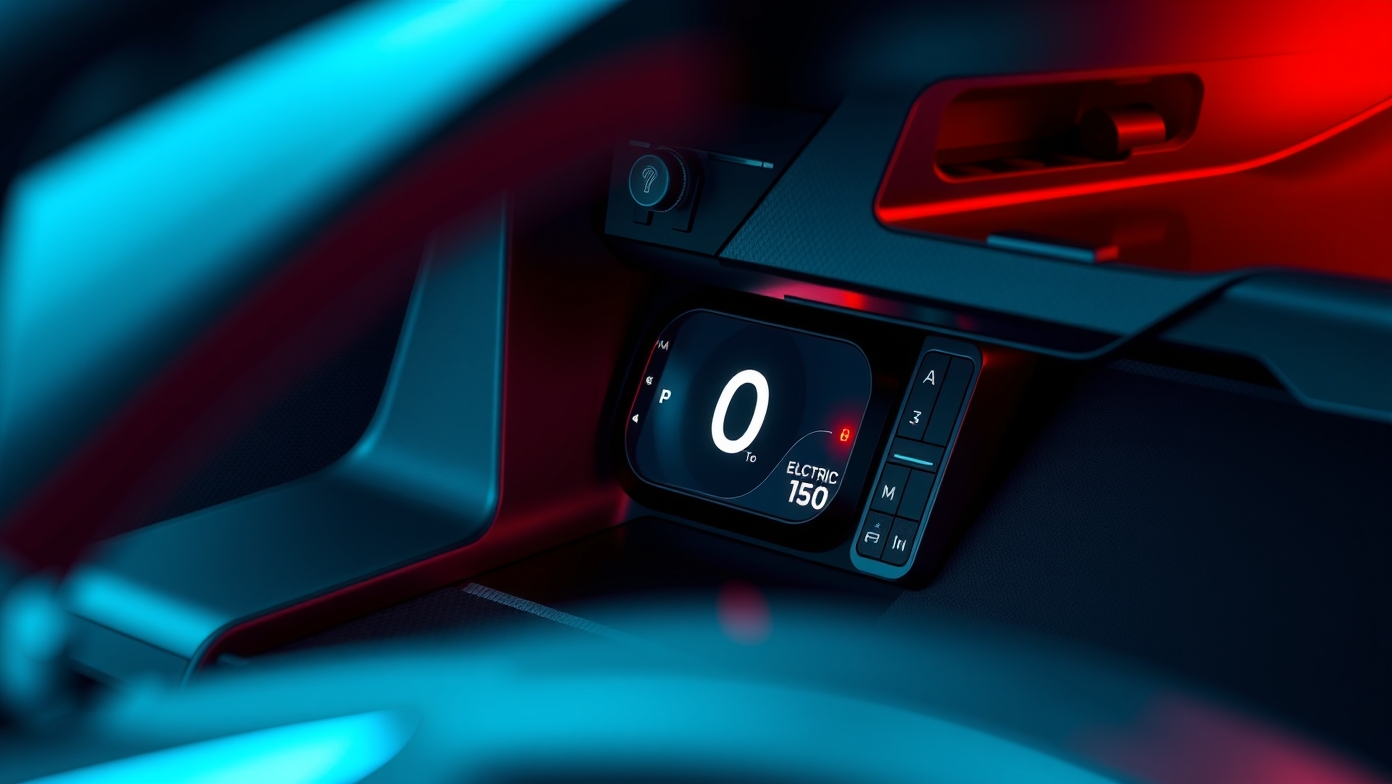 Modern elektromos gázpedál számítógépes kijelző autó belső térben