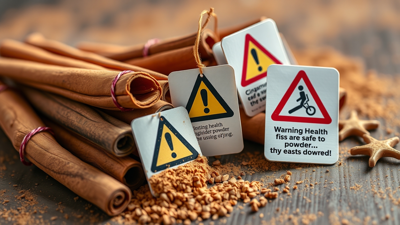 Fahéj és figyelmeztető táblák egészségügyi kockázatokról