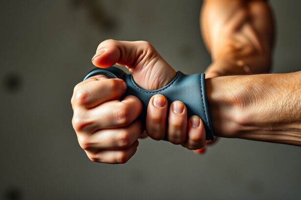 Kézszorító gyakorlat egy marokkal, marokerősítő edzés folyamatban.