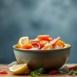 Tengeri táplálék gazdag vitaminokban és friss zöldségekben.