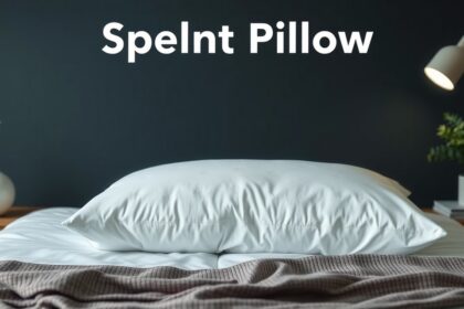 Tönkölybúza párna egy friss hálószobai környezetben.