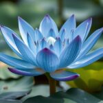 Gyönyörű kék lótusz virág a természetben, relaxációt segítő növény.