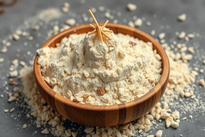 Kendermagliszt tápláló gluténmentes fehérjeforrás tálban