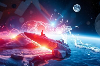 Meditáló személy a természet közepén, stresszoldó technikák ábrázolása