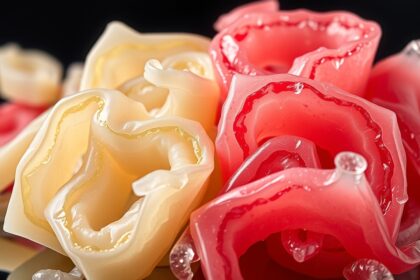 Színes gumicukrok, amelyek medvecukor formájában láthatók.