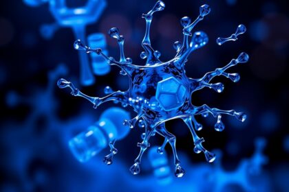 Metilénkék molekula ábrázolása, amely az egészség javítására szolgál.