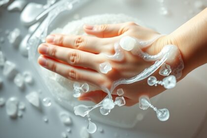 Tiszta kéz hidratáló habban, bőrápolás