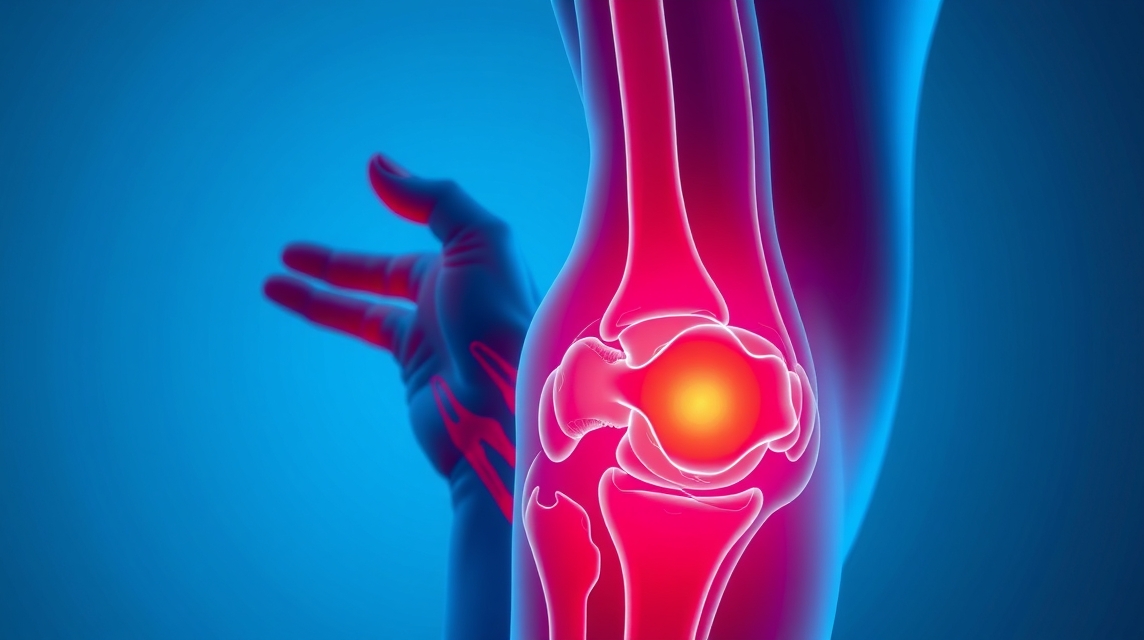 Ízületi gyulladás hőterápiás kezelésének illusztrációja.