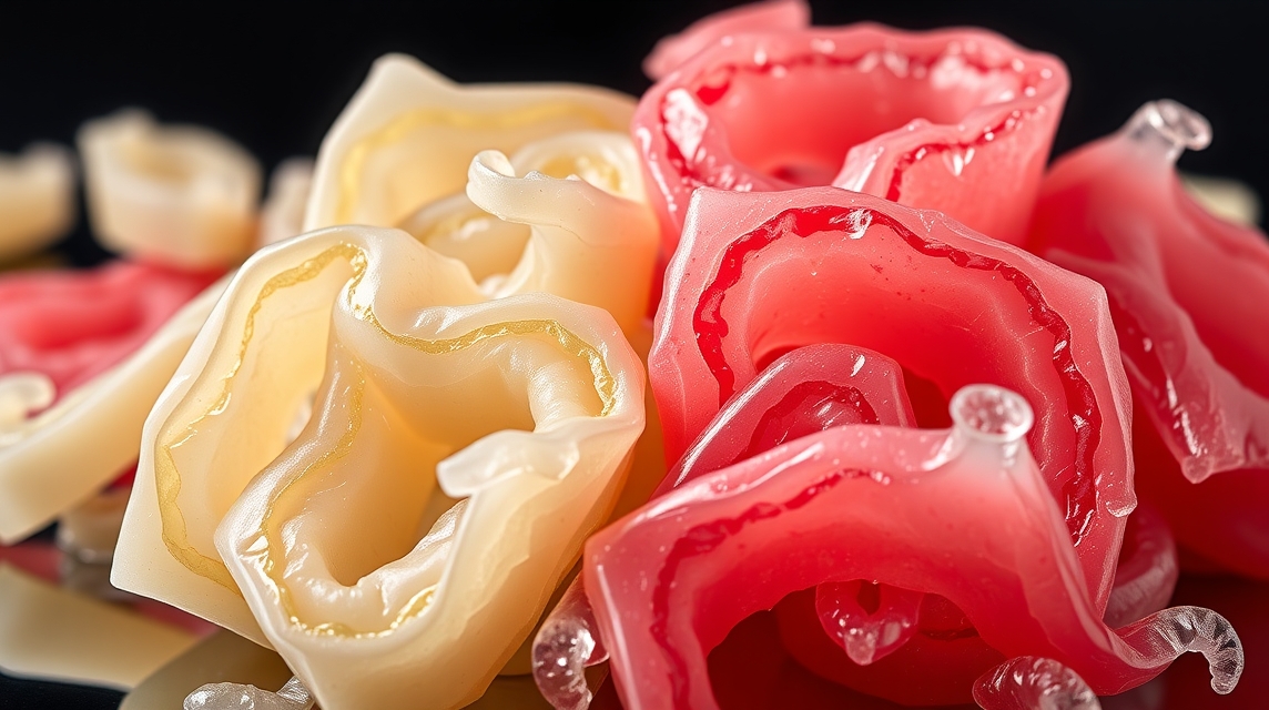 Színes gumicukrok, amelyek medvecukor formájában láthatók.