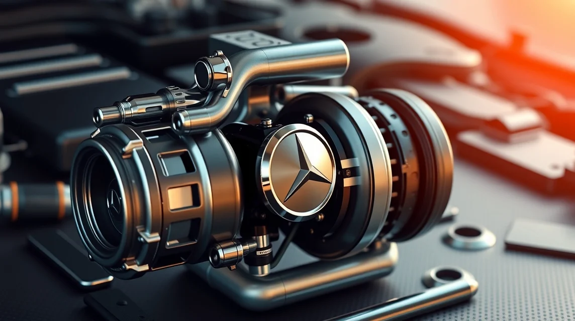 Mercedes kompresszor részlet, modern autotechnológia és innováció