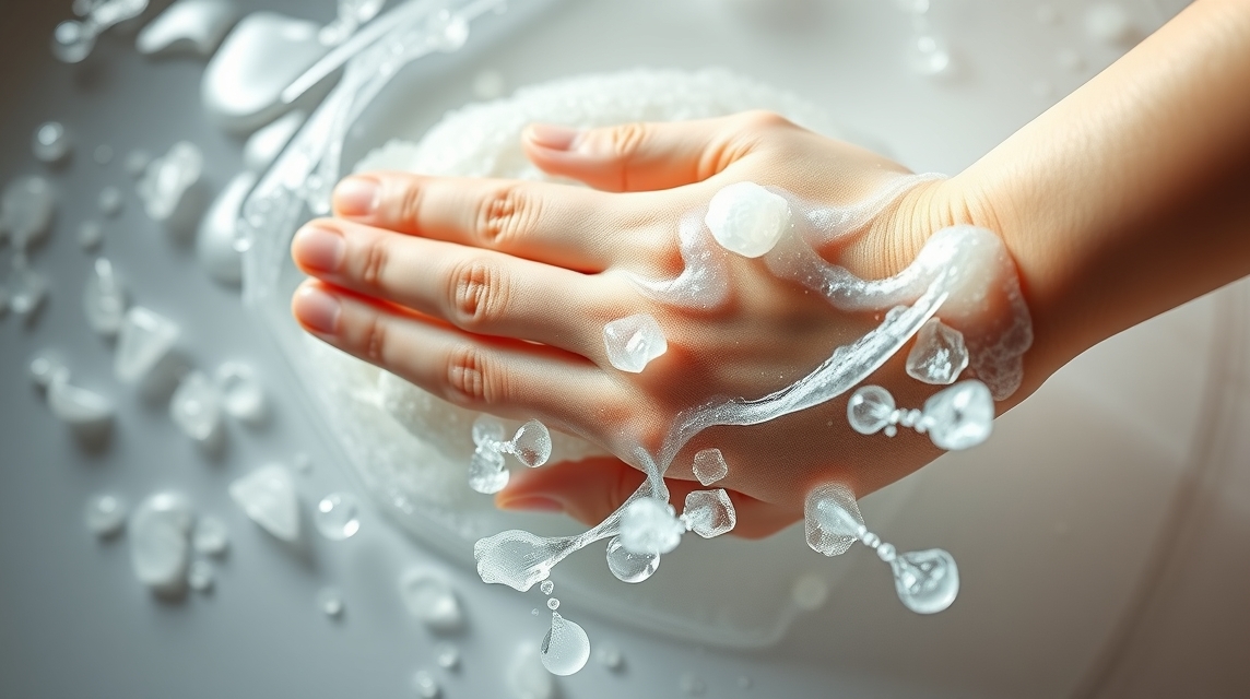 Tiszta kéz hidratáló habban, bőrápolás