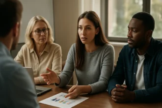 Civilek közötti megbeszélés nonprofit kezdeményezésekről.