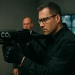 CO₂ fegyver használata biztonságtechnológiai környezetben.