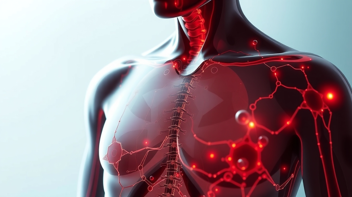 Az emberi test sziluettje, felhívva a figyelmet a réz fontosságára az egészség szempontjából.