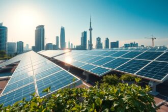 Napenergia rendszer városi környezetben, fenntarthatóság mindenki számára.