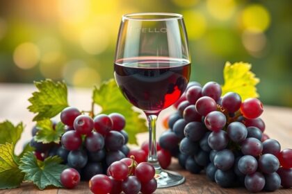 Otello bor pohár szőlő mellett, egészséges élvezet