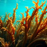 Tengeri algák a víz alatt, melyek jódot és ásványi anyagokat tartalmaznak.