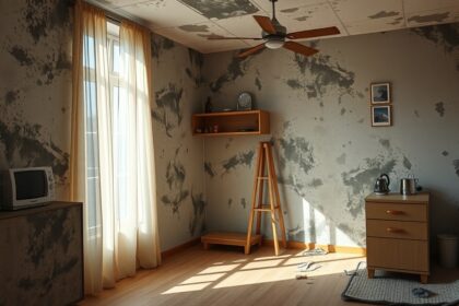 Penészes fal egy lakásban, ami egészségügyi kockázatokat jelent.