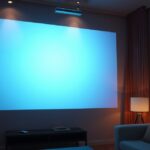 Projektorlámpa és vetített kép modern környezetben