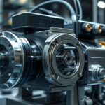 Modern szervomotor részlet az ipari automatizálásban