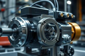 Modern szervomotor részlet az ipari automatizálásban