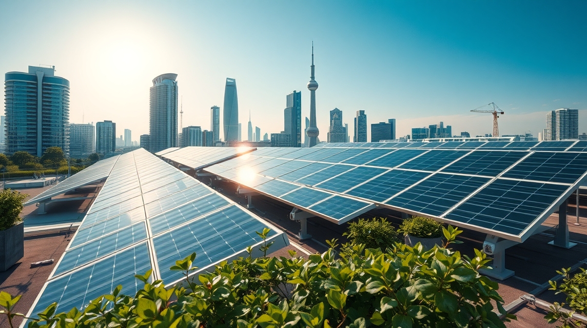 Napenergia rendszer városi környezetben, fenntarthatóság mindenki számára.