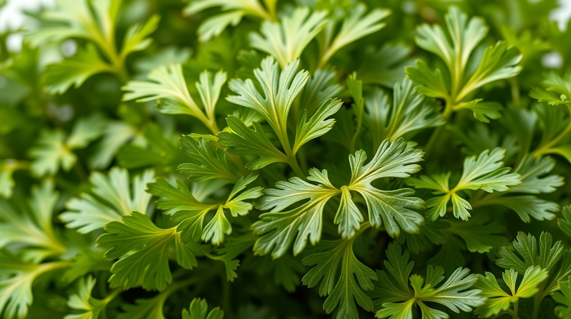 Friss petrezselyem levelek, tápláló és természetes gyógyszer
