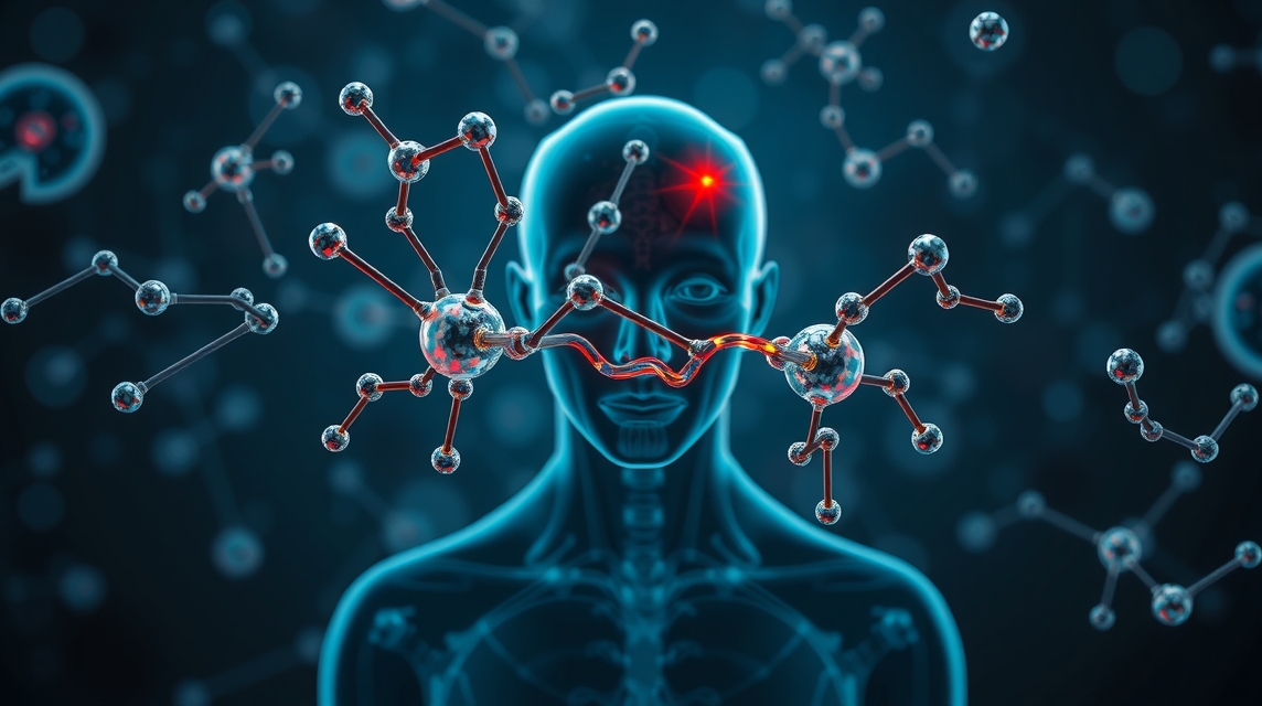 Digitális ábrázolás a kortizol hatásáról az emberi testben.