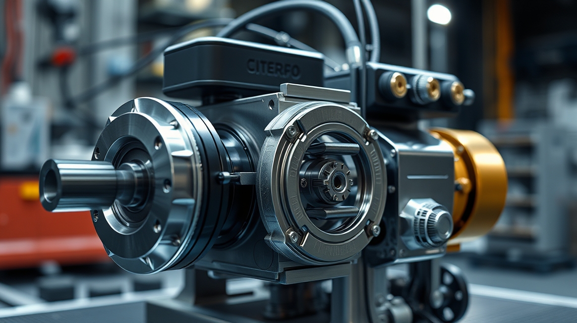 Modern szervomotor részlet az ipari automatizálásban