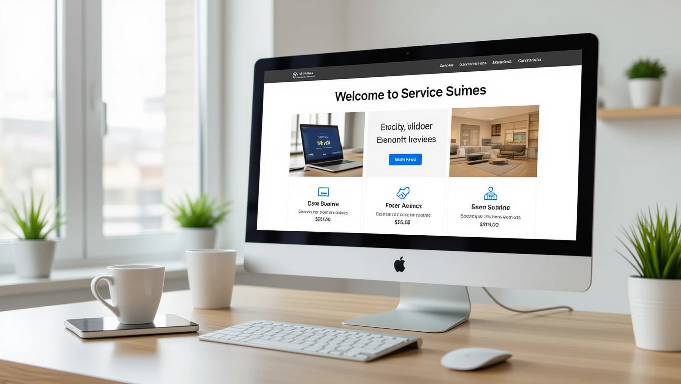 Modern webshop megnyitása számítógépen, digitális marketing.