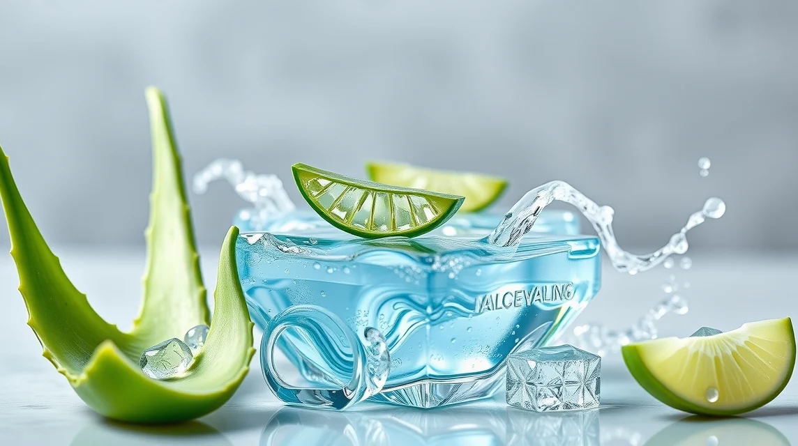 Aloe vera ivógél frissítő citromszeletekkel jéggel
