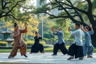Tai chi gyakorlás a természetben, harmónia test és lélek között