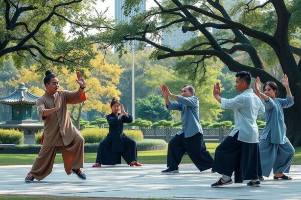 Tai chi gyakorlás a természetben, harmónia test és lélek között