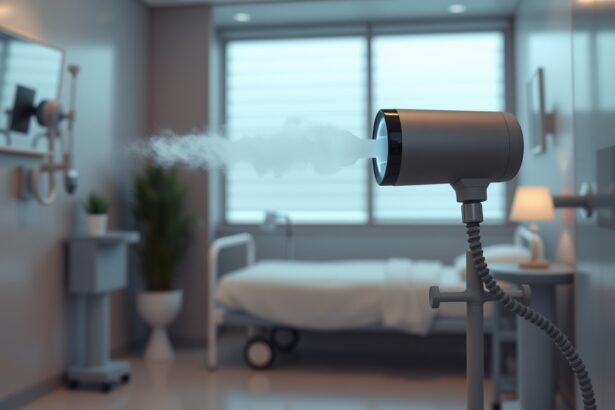 Ultrahangos inhalátor a kórházi szobában, gyógyuláshoz