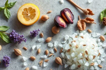 Természetes összetevők, mint citrom, gyógynövények és gyümölcsök