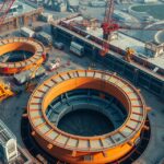 Tehermentesítő gyűrűk az építőiparban, munkálatok során.