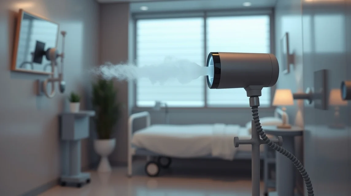 Ultrahangos inhalátor a kórházi szobában, gyógyuláshoz