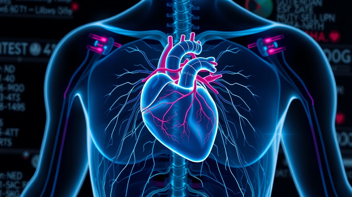 Az emberi szív és keringési rendszer részletes ábrázolása