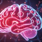 Digitális ábrázolás az emberi agy neurotranszmitter kapcsolatairól.