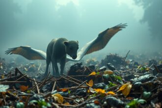 Egy különleges szörnyeteg, amely repülésre készül a földön.