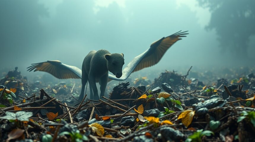 Egy különleges szörnyeteg, amely repülésre készül a földön.