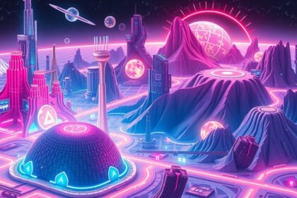 Futurisztikus város a technológiai fejlődés jegyében