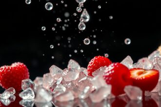 Friss gyümölcsök és jégkristályok összhatása, egészségtudatosság