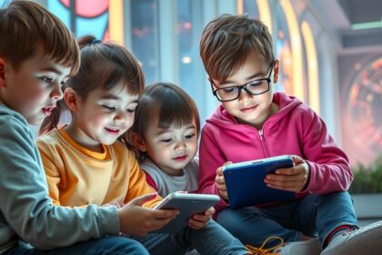 Gyerekek a digitális világban, okostelefonokkal és táblagépekkel
