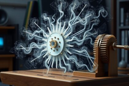 Dinamó működési elv animációs bemutatója elektromágneses indukcióval.