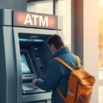 Ember ATM-nál pénzfelvétel közben