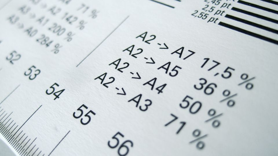 Papírméretek és A4-es szabvány méretek összehasonlítása.