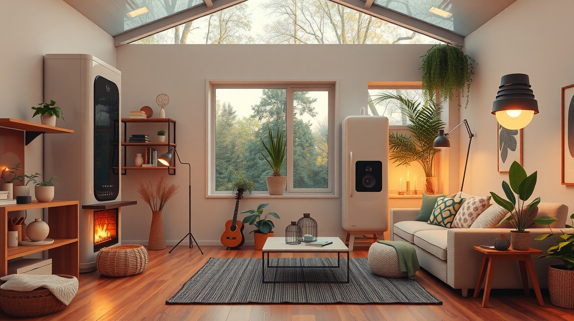 Modern energiatakarékos kazán és fűtési megoldások otthonban.