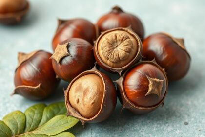 Friss vadgesztenyék és levelek, természetes gyógymódokhoz